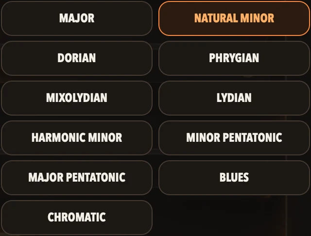 The 11 scale buttons