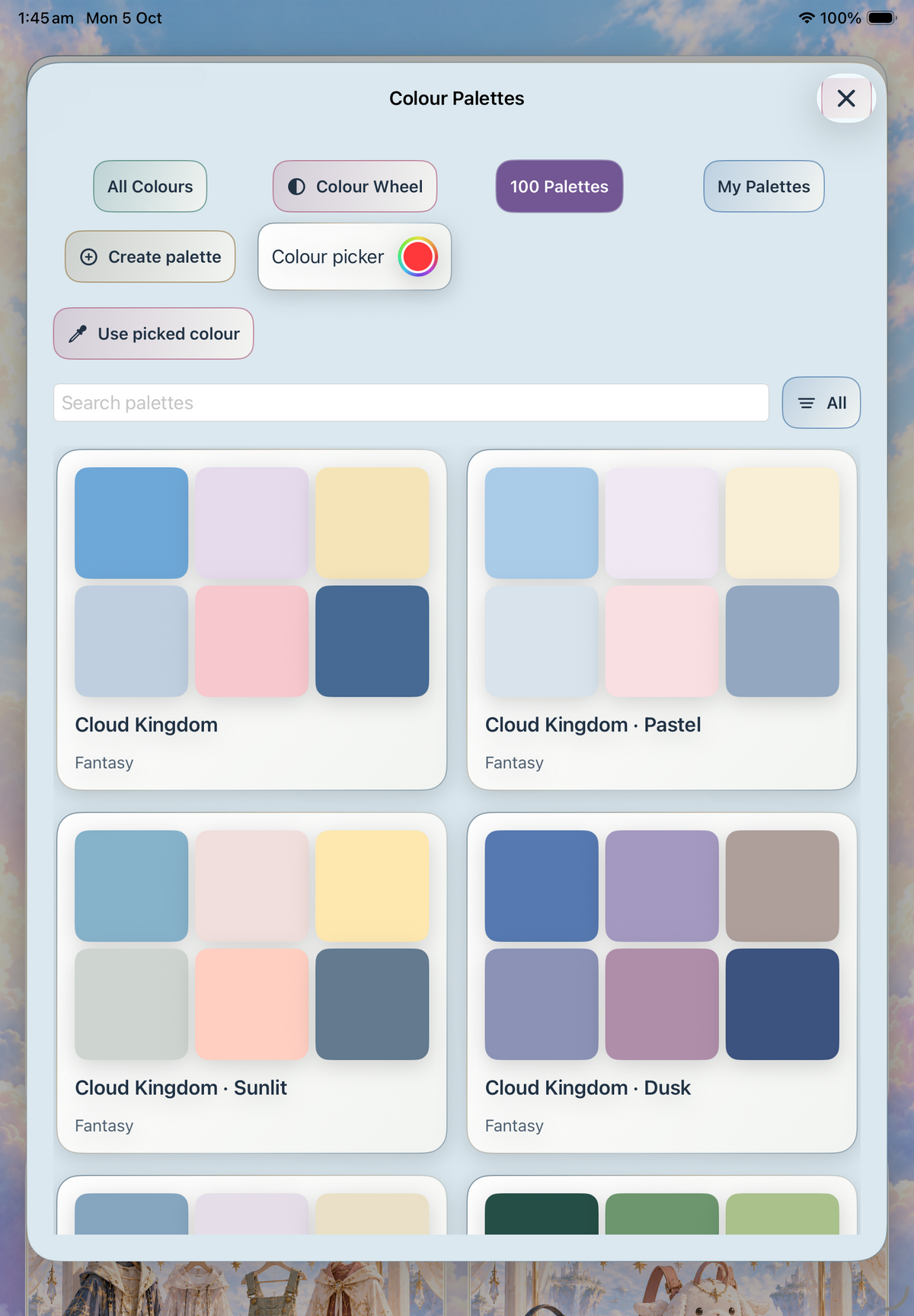 Ready-made palettes and the tools for building a personal collection.