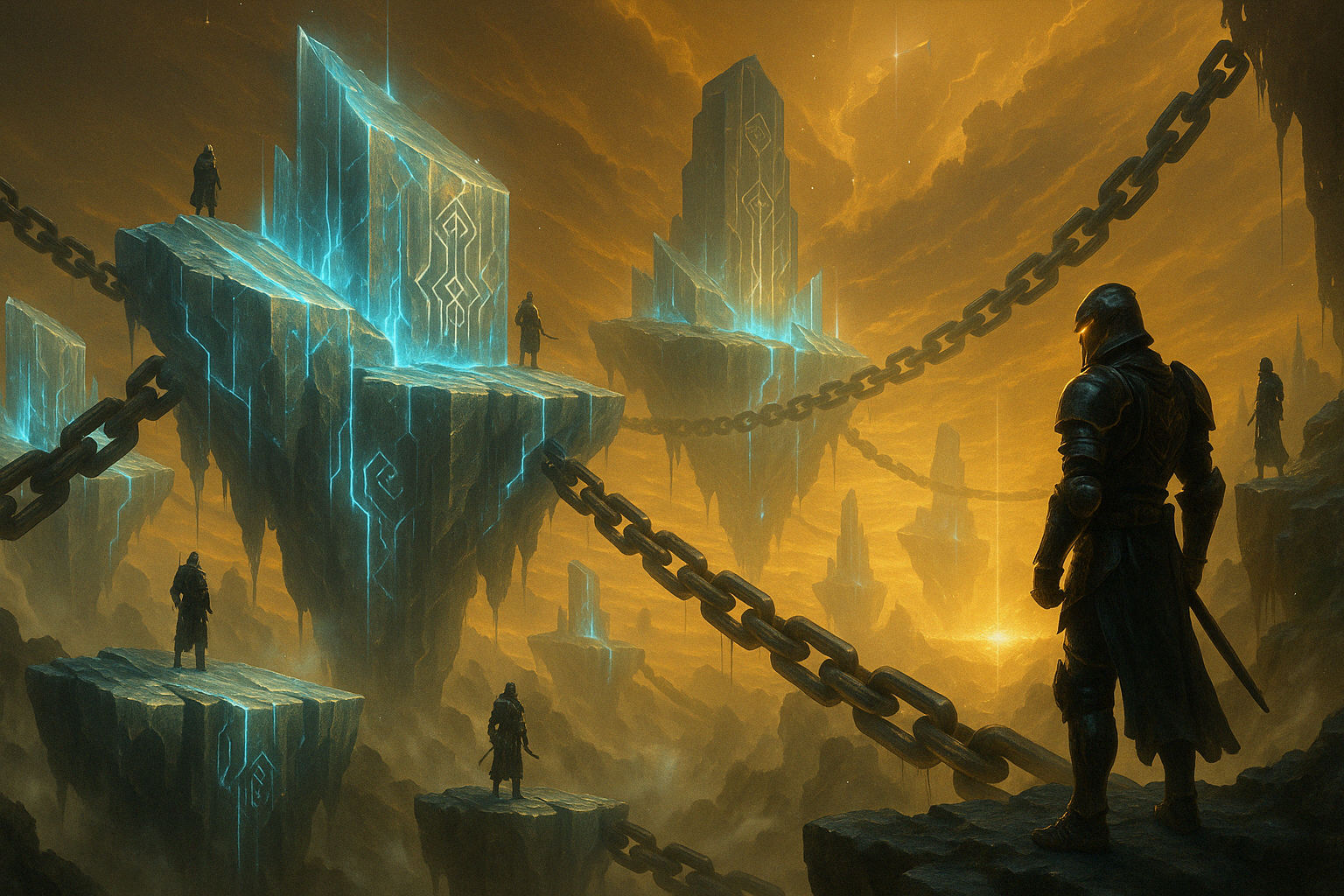Guardians and living chains among the golden Plateaus of Elion