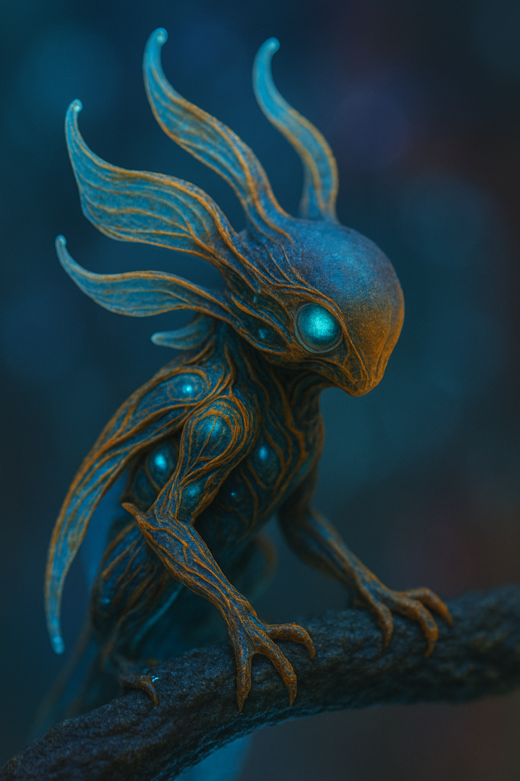 An elegant blue and bronze Jxinie