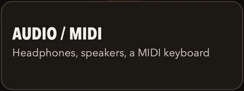 AUDIO / MIDI tile